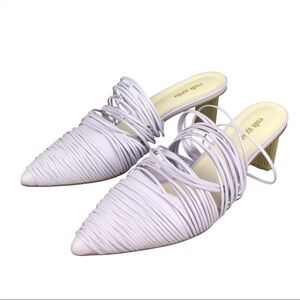 Cult Gaia Pia Mules Clogs Purple Size 41.5 Leather Block Heel Sandals